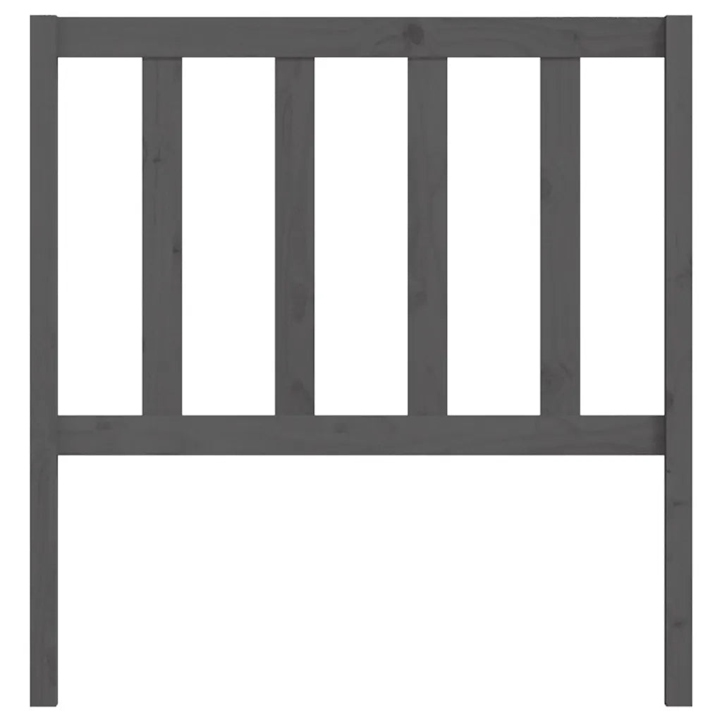 Testiera per Letto Grigia 106x4x100cm in Legno Massello di Pino 817727