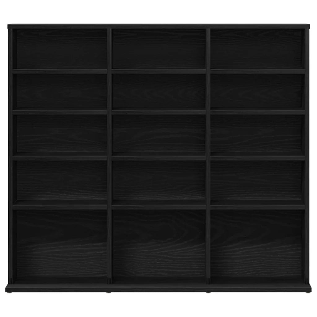 Mobile Porta CD Rovere Nero 100x23x89,5 cm Legno Multistrato 862481