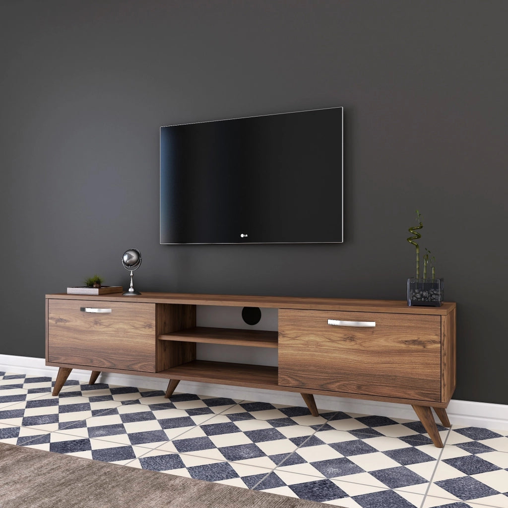 Porta TV in legno "Atik" - 180 x 35 x 48 cm - Marrone