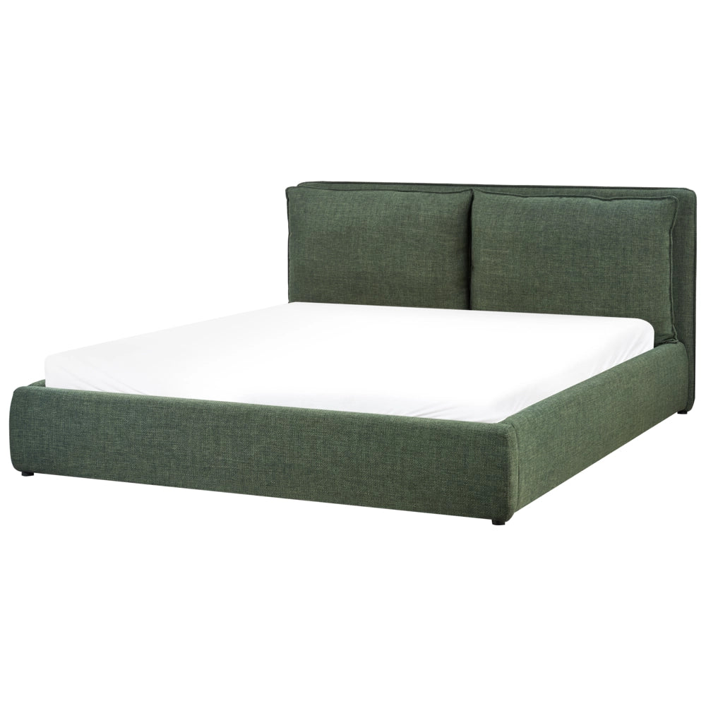 Letto matrimoniale in tessuto verde scuro con contenitore 180 x 200 cm camera da letto moderna