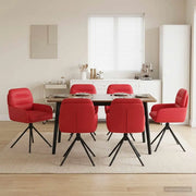 Sedie da pranzo girevoli 6 pcs Similpelle Rosso 3428268