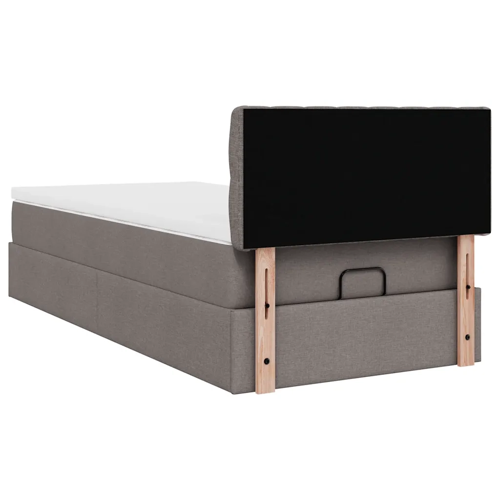 Pouf Letto con Materasso Tortora 90x200 cm in Tessuto 3311515
