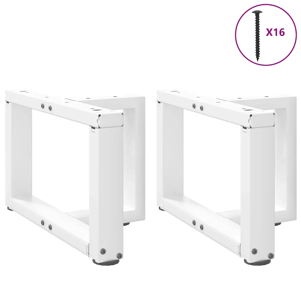 Gambe per Tavolino da Caff¨¨ a Forma di T 2 pz-Set di 2 Gamba per Tavolo Bianche 50x25x(30-31) cm Acciaio