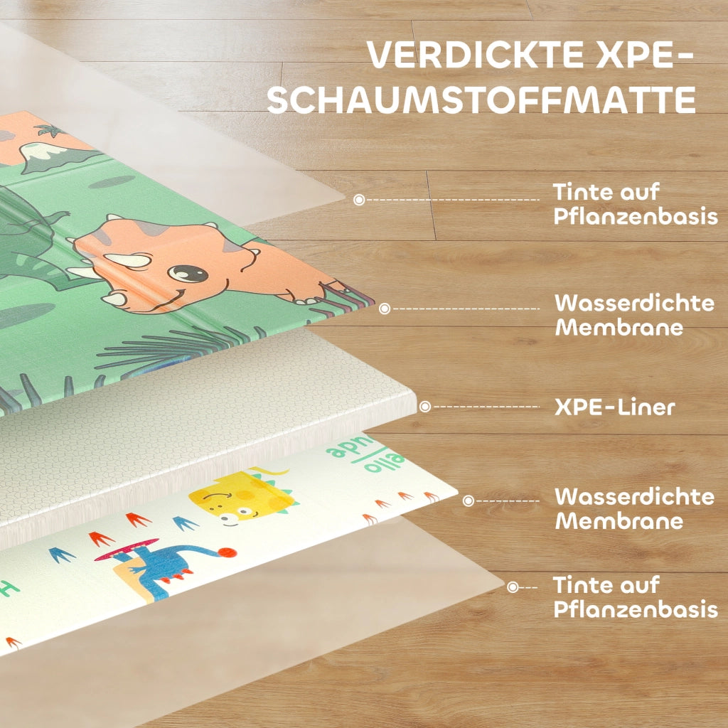 Tappeto gioco per bambini 196x176x1.5 cm ¨C zephmum ¨C pieghevole doppia faccia multicolore