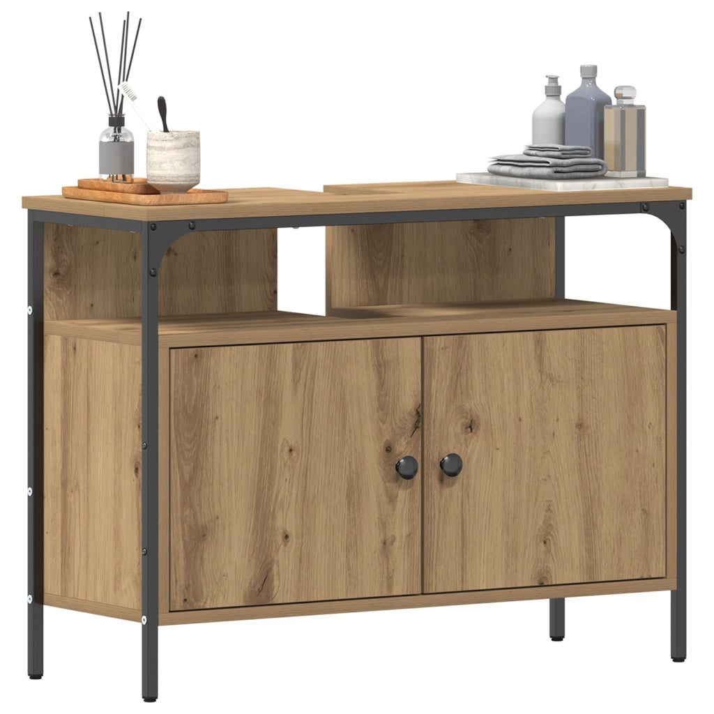 Mobile da bagno  in rovere artigianale 80x30x60 cm in legno ingegnerizzato