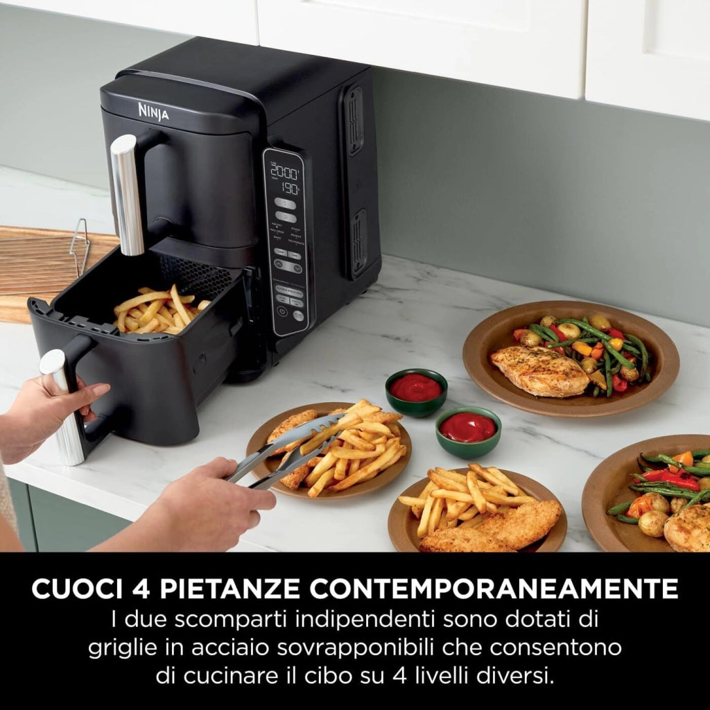 Ninja SL300EU friggitrice Doppia 7,6 L Indipendente 2470 W Friggitrice a basso contenuto di grassi Nero