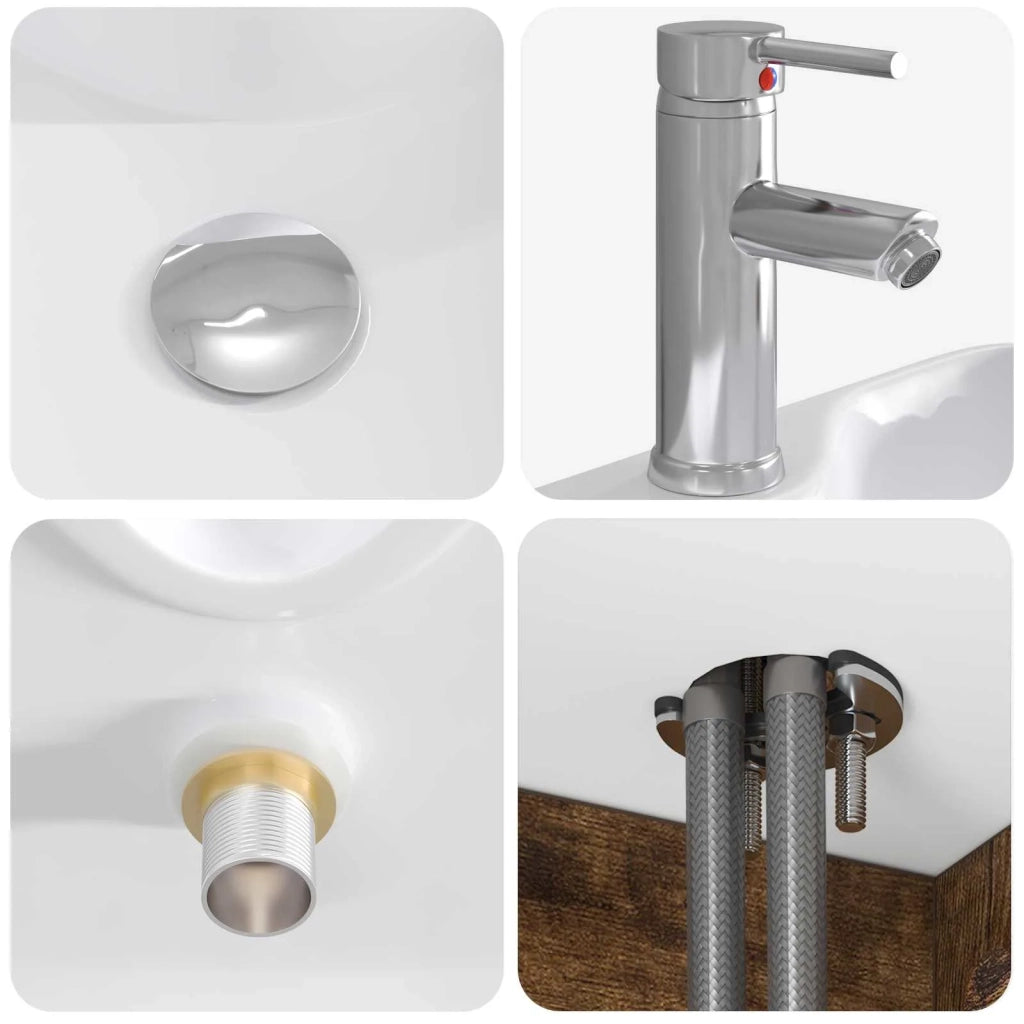 Set di mobili per il bagno 2 pz Rovere Fumo 3404059