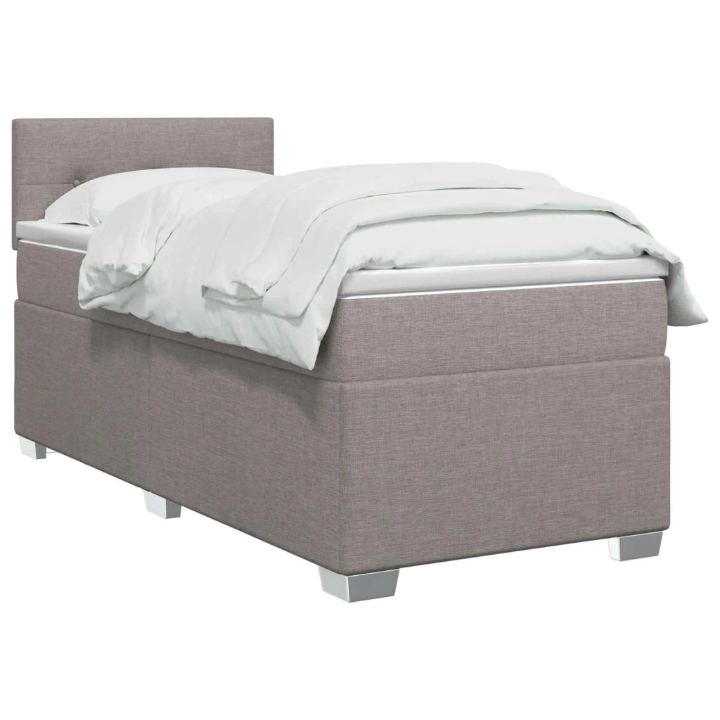 Letto box spring con materasso Tortora 90 x 200 cm Tessuto 3450394