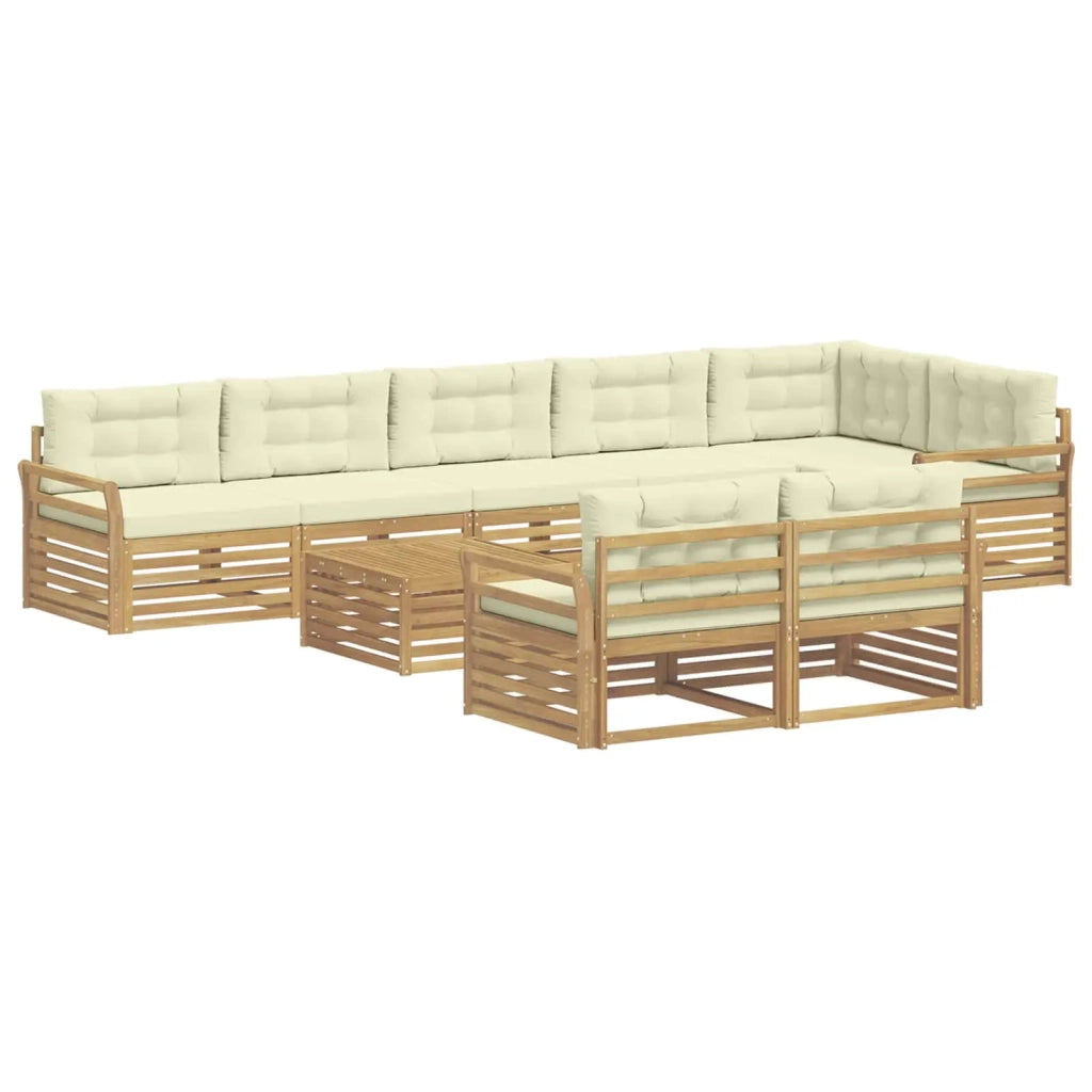Set di divani da esterno 9 pcs Bianco e Crema 79 x 79 x 37 cm 3390725