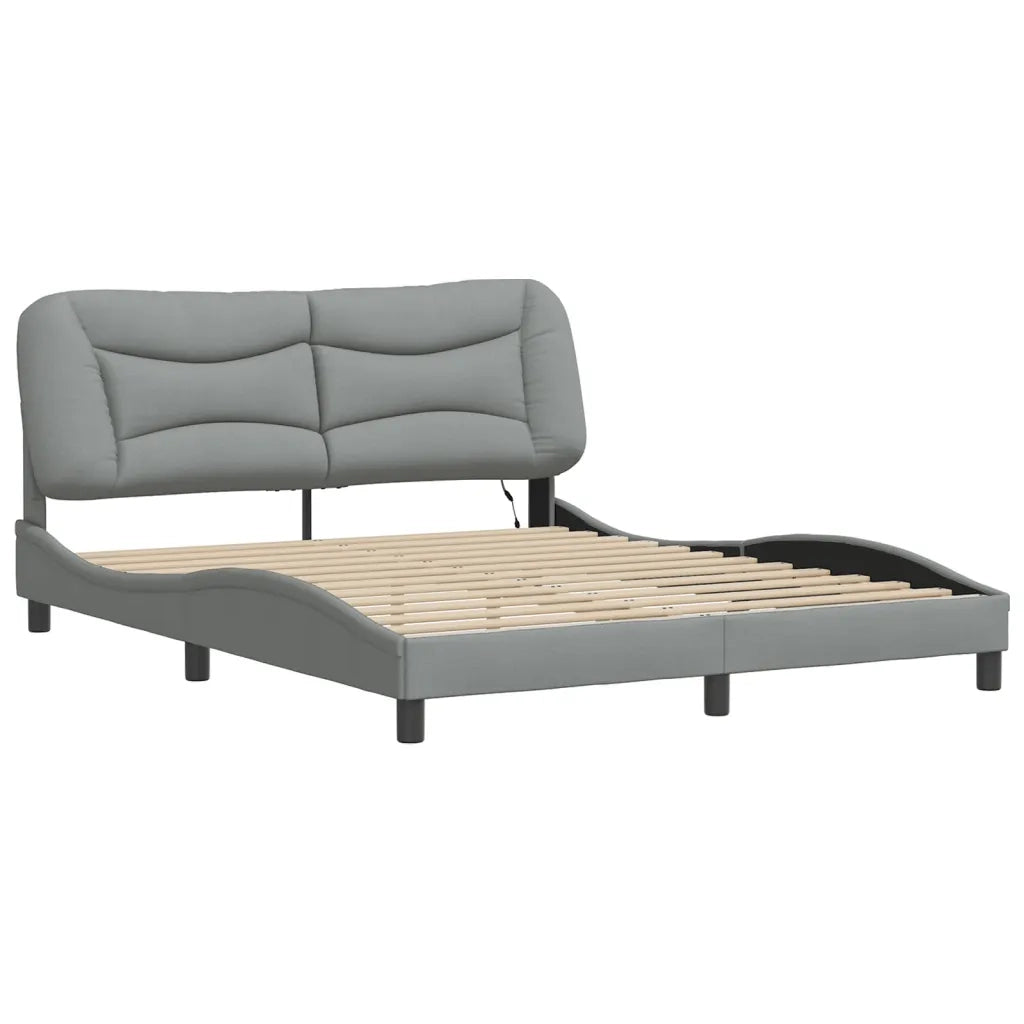 Giroletto con LED senza Materasso-Struttura Letto Hvar 160x200 cm Tessuto 673815
