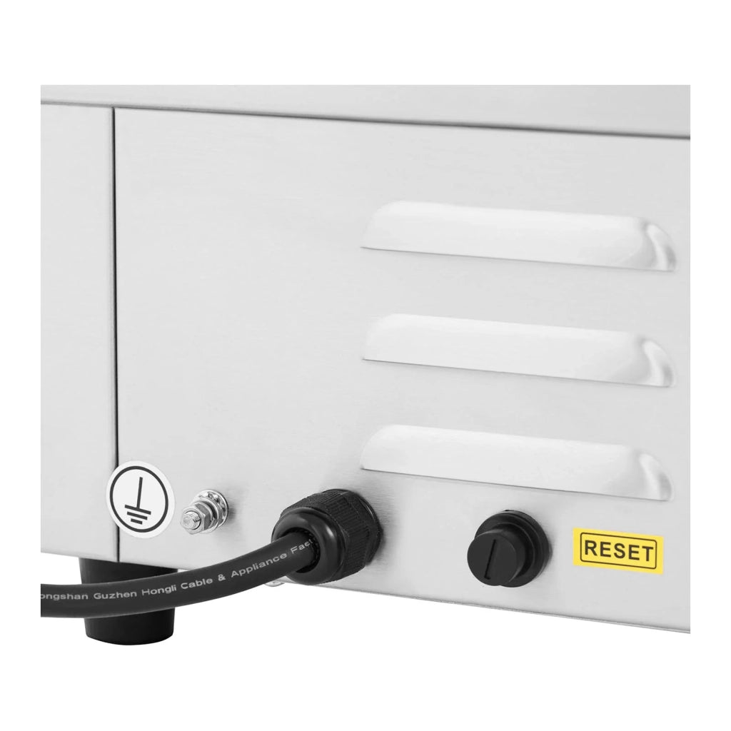 Piastra elettrica professionale in acciaio inox per uso ristorante 1 bruciatore 55 x 40 cm (3000 watt 550 x 400 mm liscia) 14_0004070