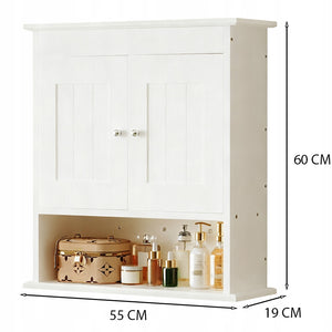 Mobile bagno sospeso bianco 2 ante scandinavo mensole da parete loft