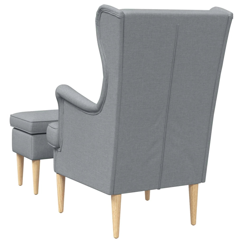 Poltrona con Ottomano 2 pz Grigio Chiaro Tessuto 3418806