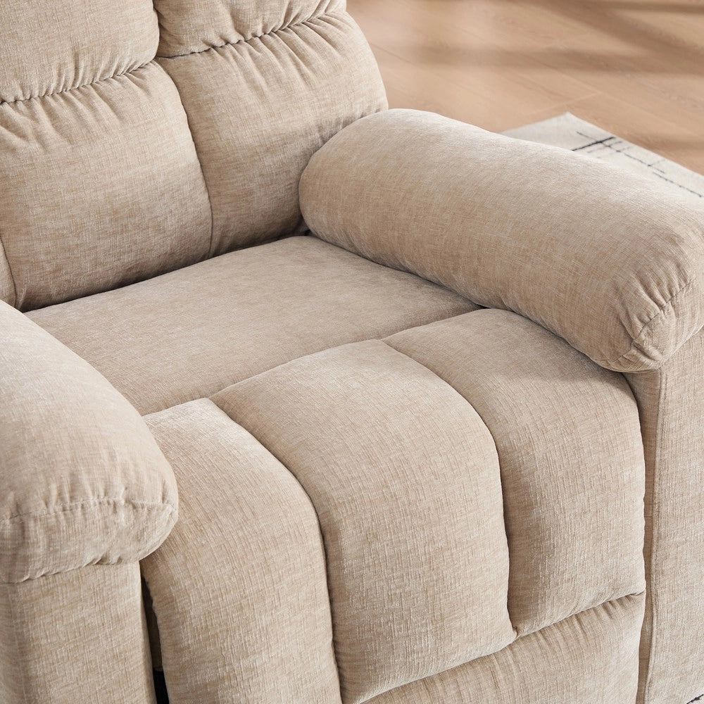 Poltrona Relax Elettrica Alzapersona con Massaggio, Riscaldamento e Poggiapiedi ¨C MINIMAL ¨C Beige Chiaro