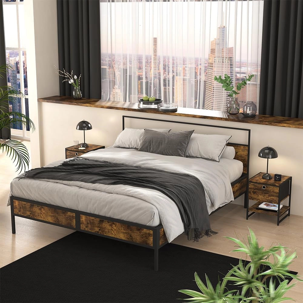 Comodino Fyrk, Rovere rustico, 40 x 50 cm Set di 2
