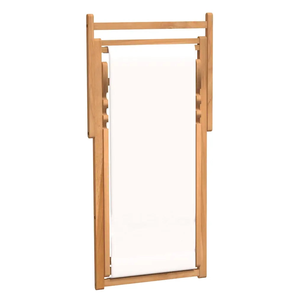 Sedia da Giardino | Sedia a Sdraio in Legno di Teak 56x105x96 cm Crema