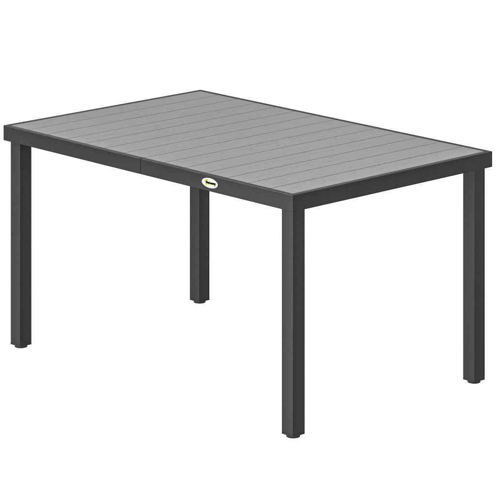 Tavolo da Pranzo da Giardino 6 Posti in Acciaio ¨C Zephmum ¨C Grigio 140x90x74 cm