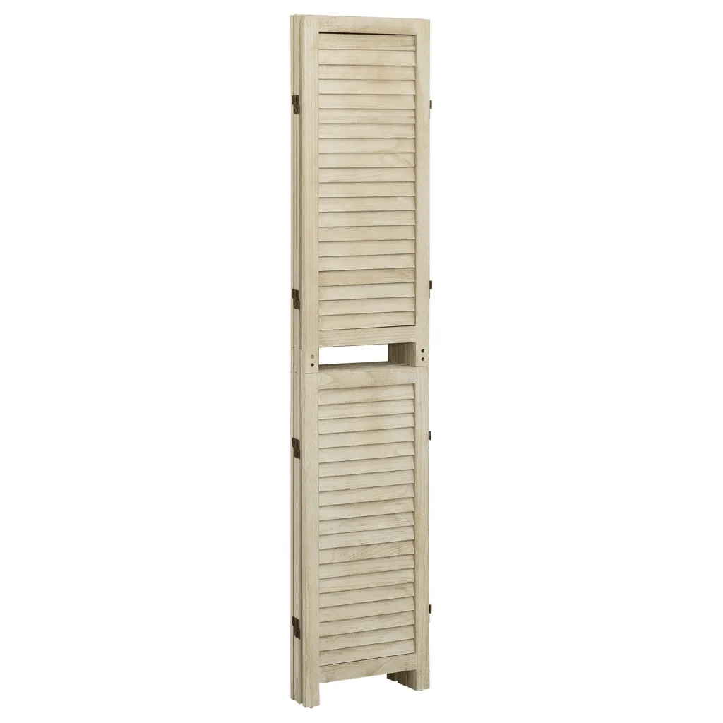 Divisorio a 4 Pannelli 140 x 165 cm Legno Massello di Paulownia cod mxl 68558