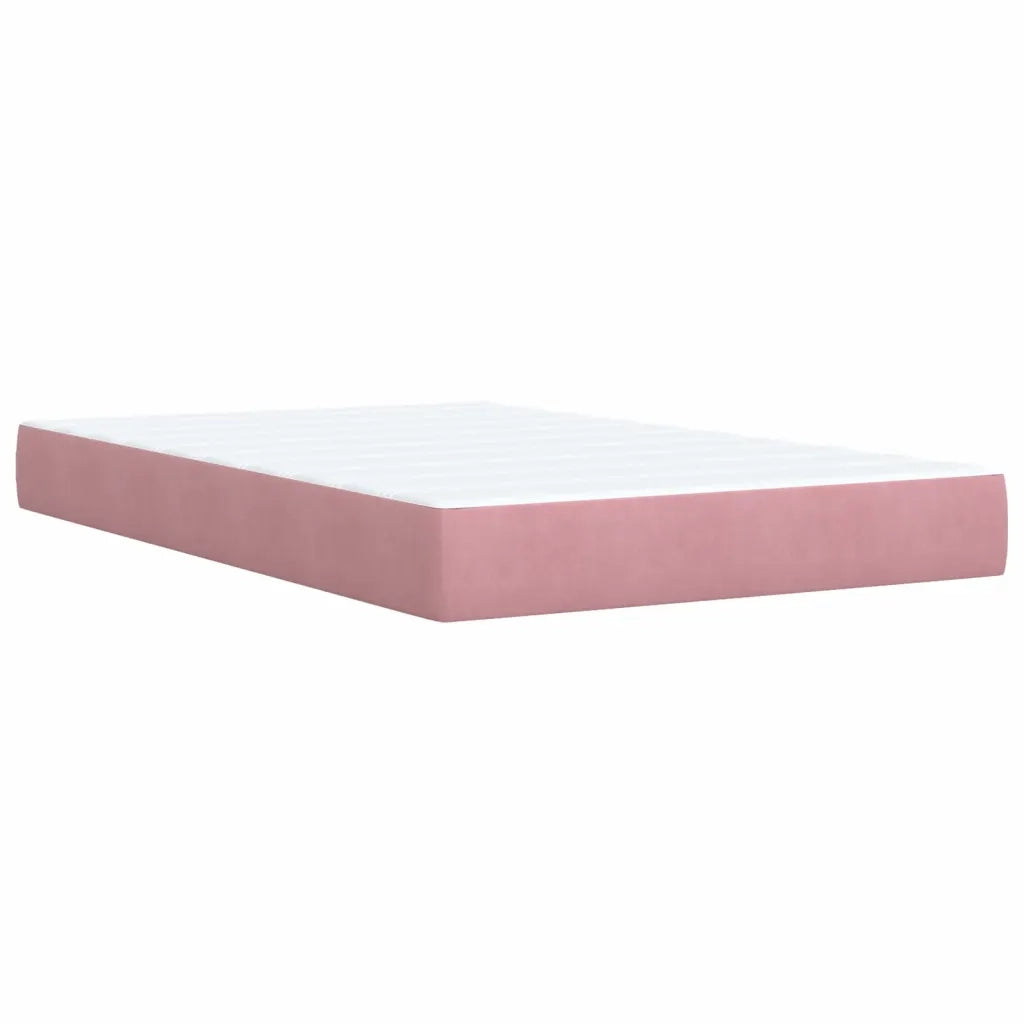 Giroletto a Molle con Materasso Rosa 120x200 cm in Velluto