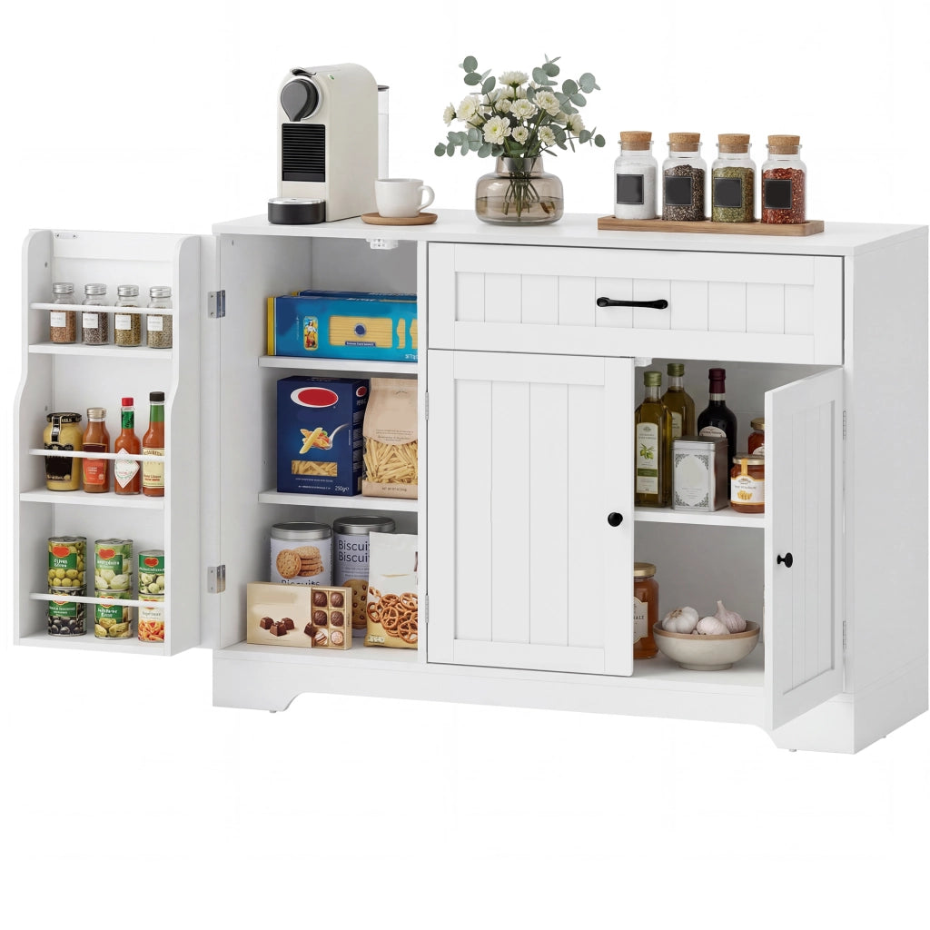 Cassettiera moderna per cucina con cassetti e scaffali regolabili ¨C zephmum ¨C bianco
