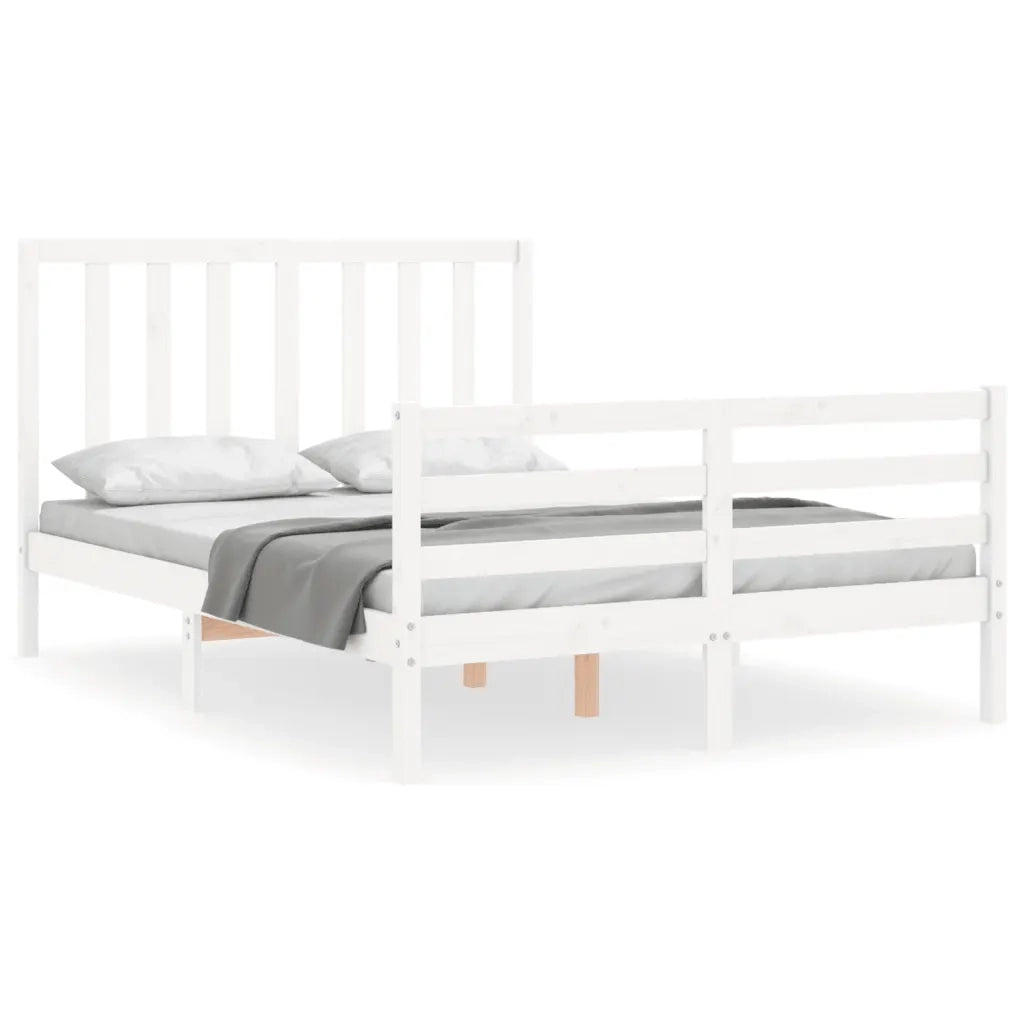 Giroletto senza Materasso-Struttura Letto Bianco 140x200 cm Legno Massello Pino 152567