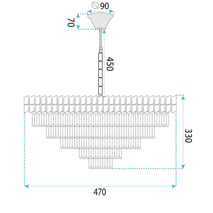 Lampada Cristal G054-cp 50cm Gold