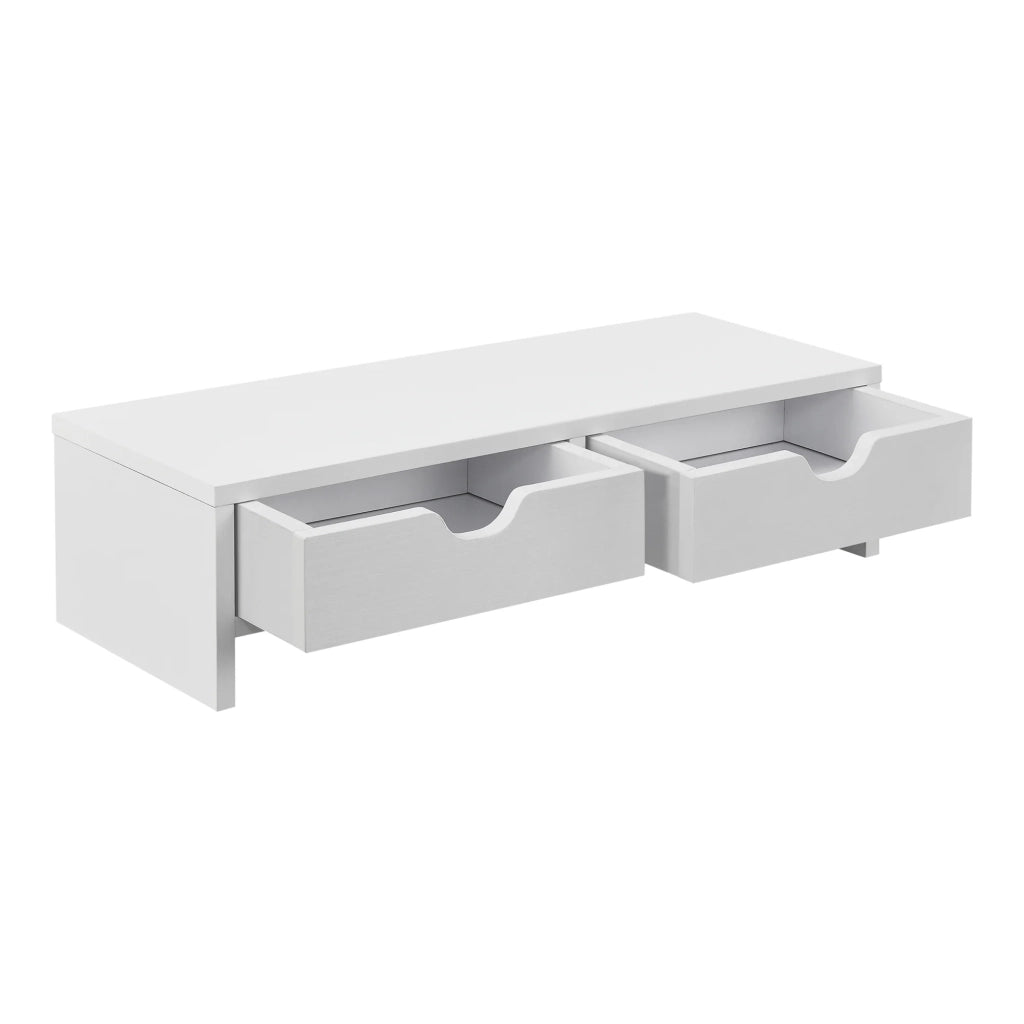Rialzo per monitor con 2 cassetti 50 x 18 x 13 cm bianco 03_0008216