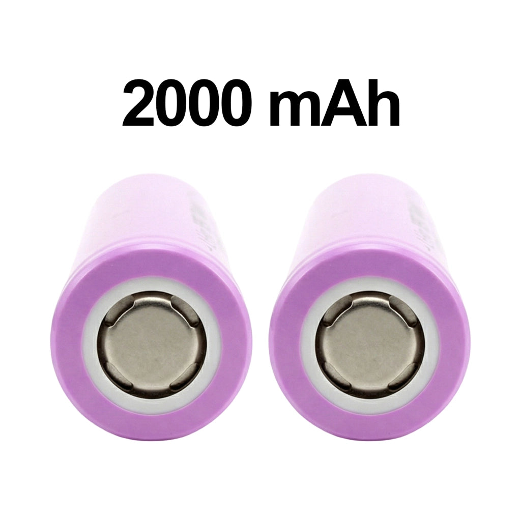 Confezione da 2 Batterie al Litio Ricaricabili 3.7V 2000mAh Compatte Elettroniche Rosa Avizar