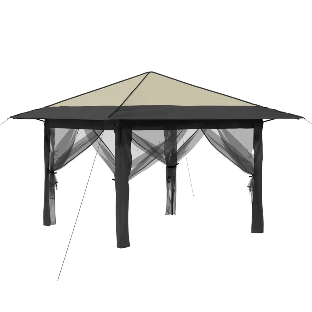 Gazebo con 4 Pareti 3,3 x 3,3 m Crema e Antracite 42036815