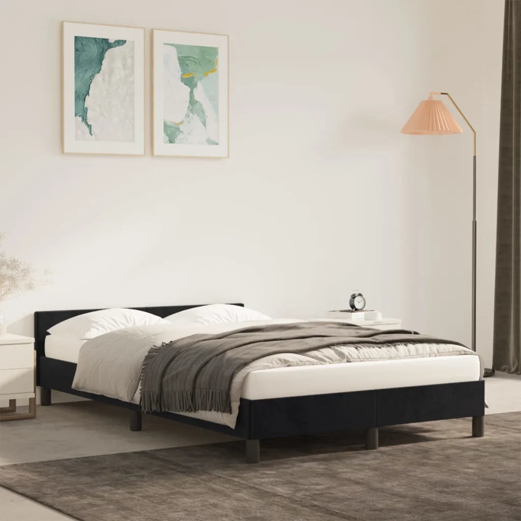 Giroletto senza Materasso Nero 120x190 cm Velluto 379549