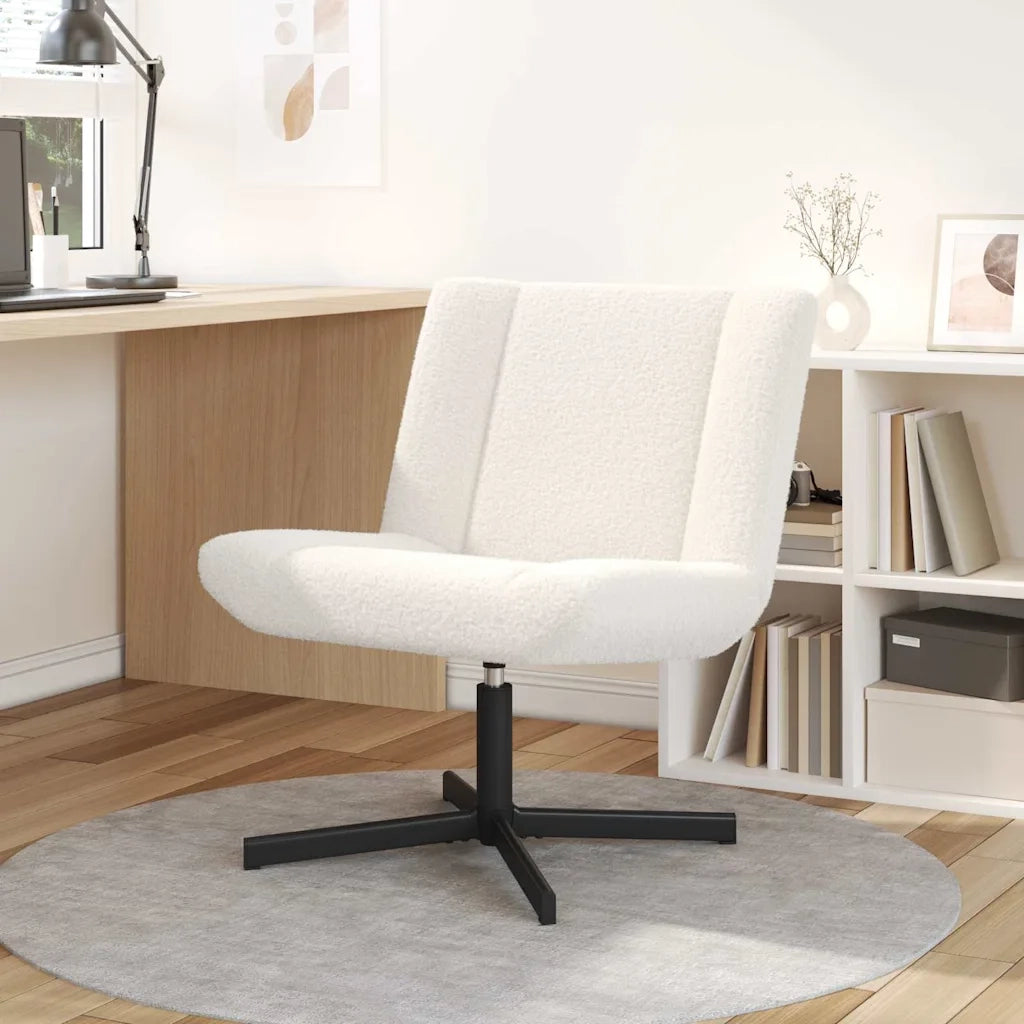 vidaXL Sedia girevole Crema 63 x 75 x 76 cm Tessuto