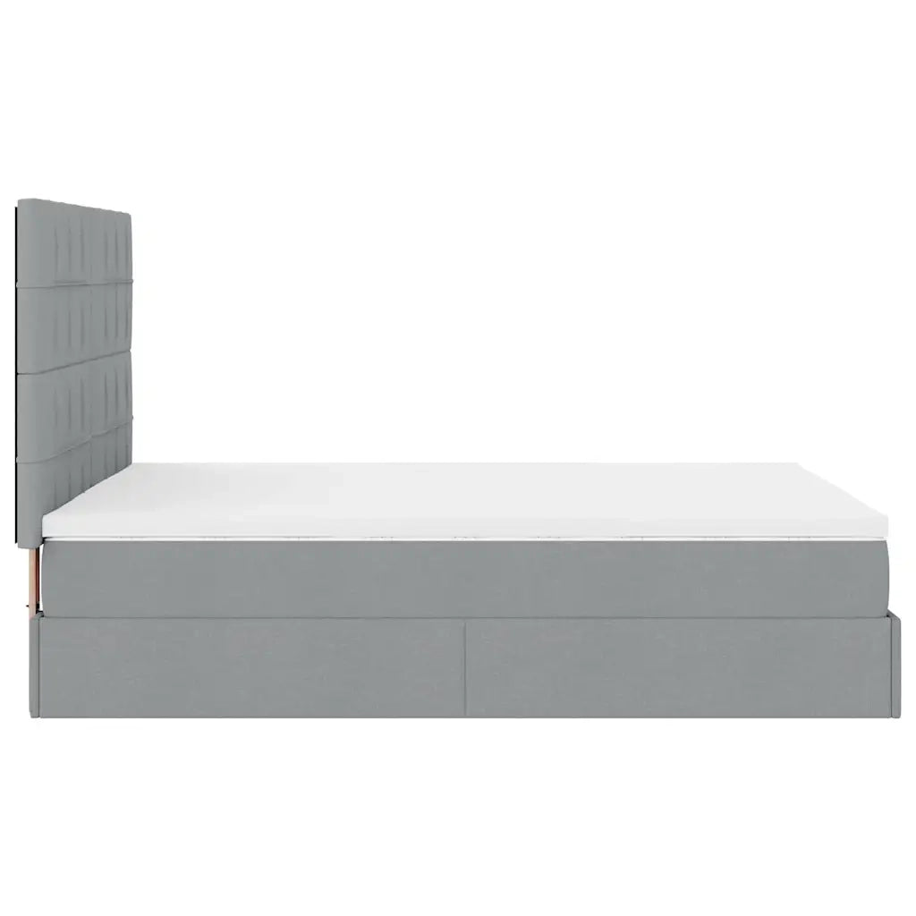 vidaXL Struttura Letto Pouf con Materasso 140x200 cm in Tessuto