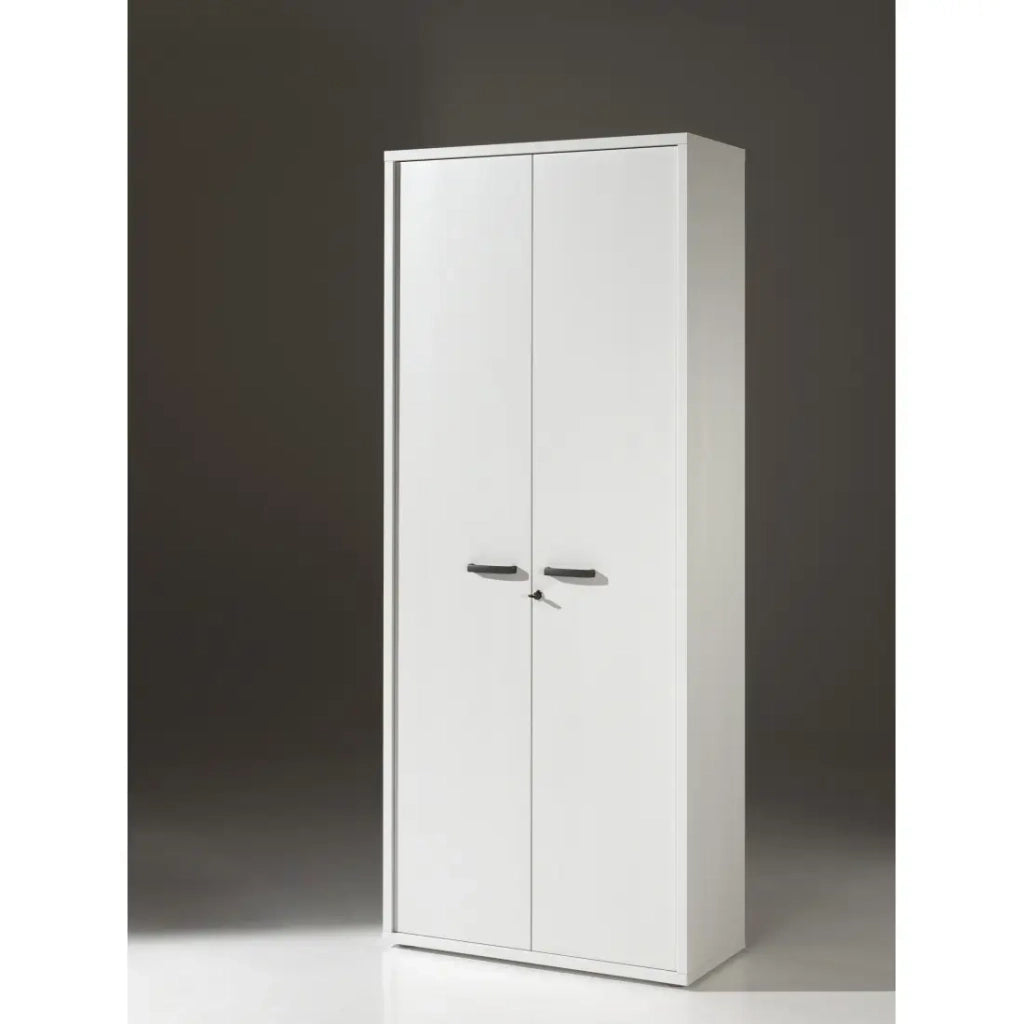 Armadio da ufficio - 2 porte e scaffali - Collezione SOON - Bianco Opaco