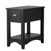 Tavolino multifunzionale 56 x 33 x 58,5 cm con pratico vano portaoggetti stile retrò in MDF color gomma marrone rossiccio 20_0013889