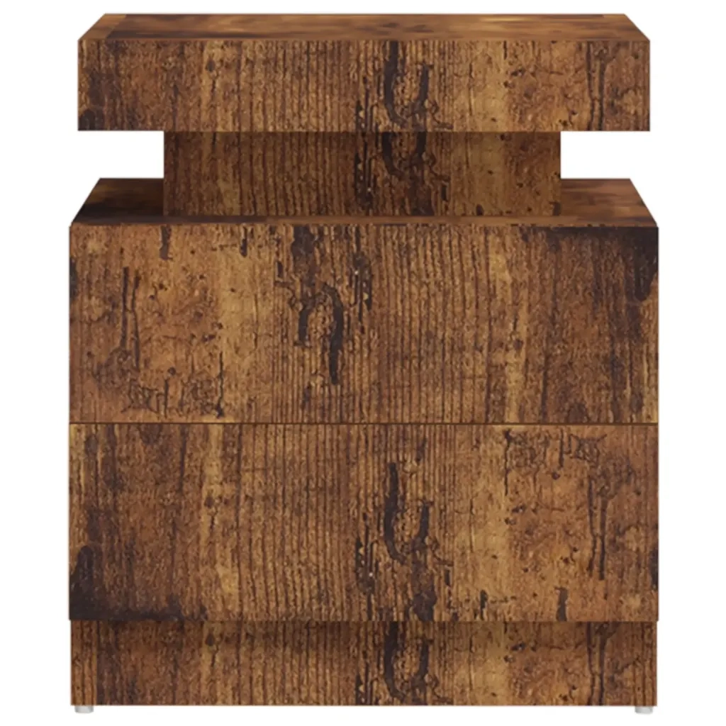 Comodino Rovere Fumo 45x35x52 cm in Legno Multistrato 326857
