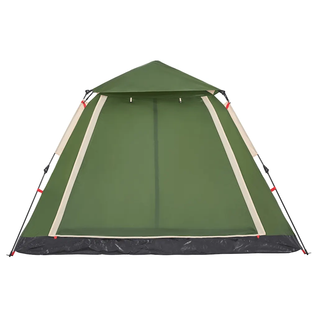 Tenda a Cupola da Campeggio 5 Persone Verde a Rilascio Rapido
