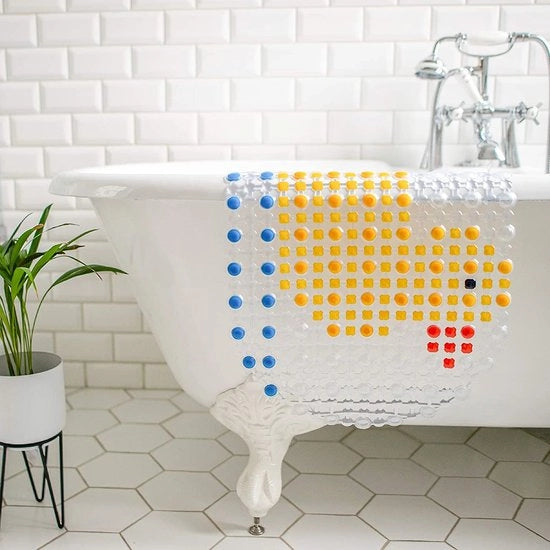 Mat antiscivolo per doccia o bagno con apposito sistema di fissaggio