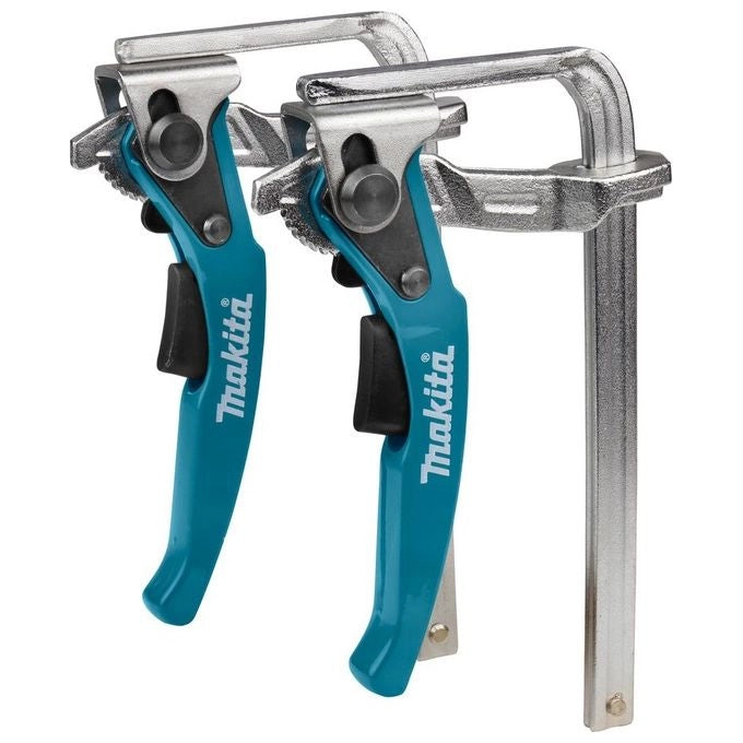 Makita 199826-6 Set di Morsetti a Sgancio Rapido per Guide 2 Pezzi Acciaio Blu - Argento colore Blu - Argento