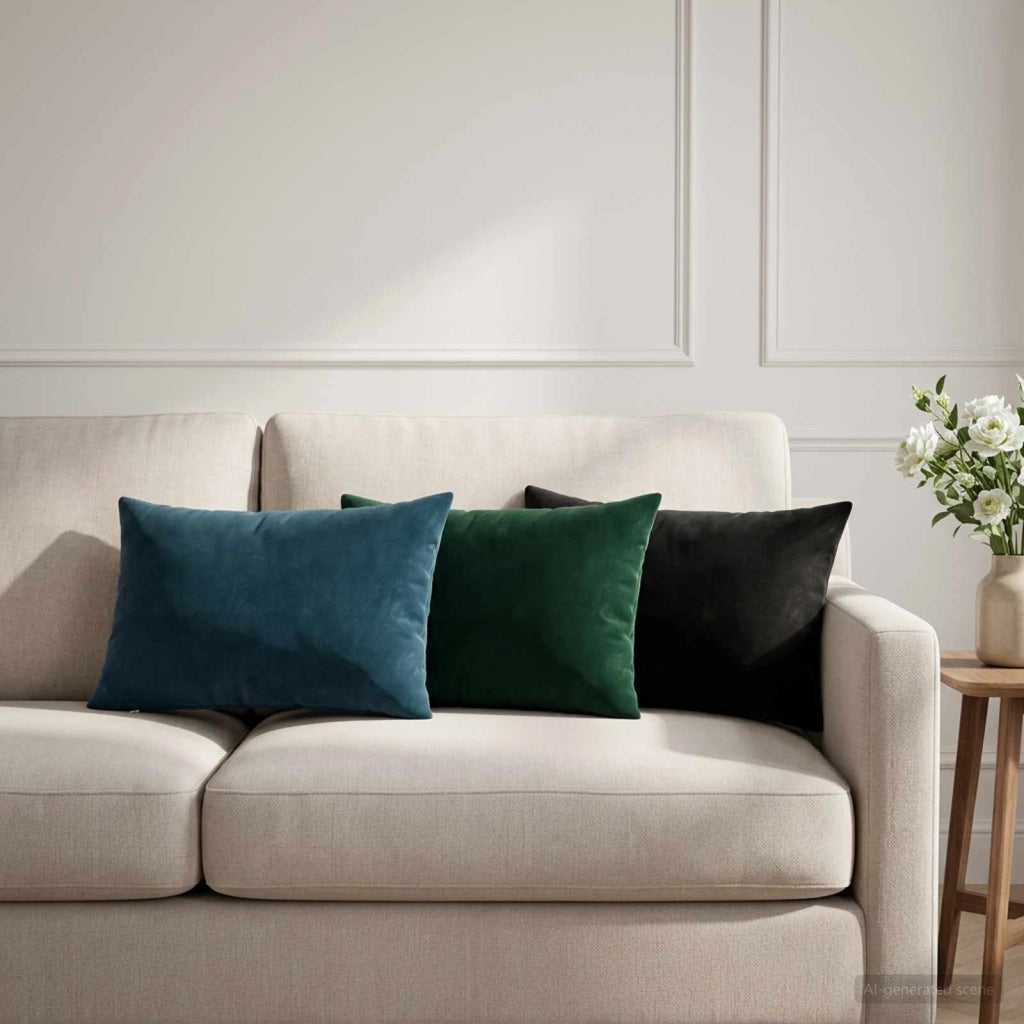 Cuscino con cuscino HEERLEN 6 pz Blu Velluto 923830