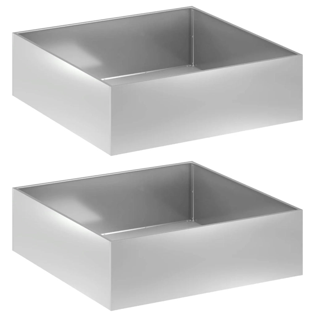 Vaso da giardino 2 pz Argento 100 x 100 x 30 cm Acciaio zincato 8005089