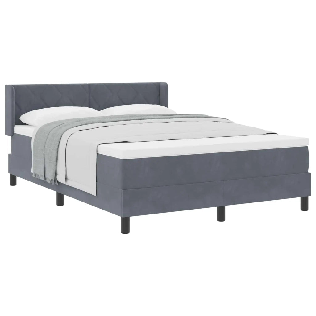 Letto a molle con testiera Grigio scuro 200 x 160 cm Poliestere 3341529