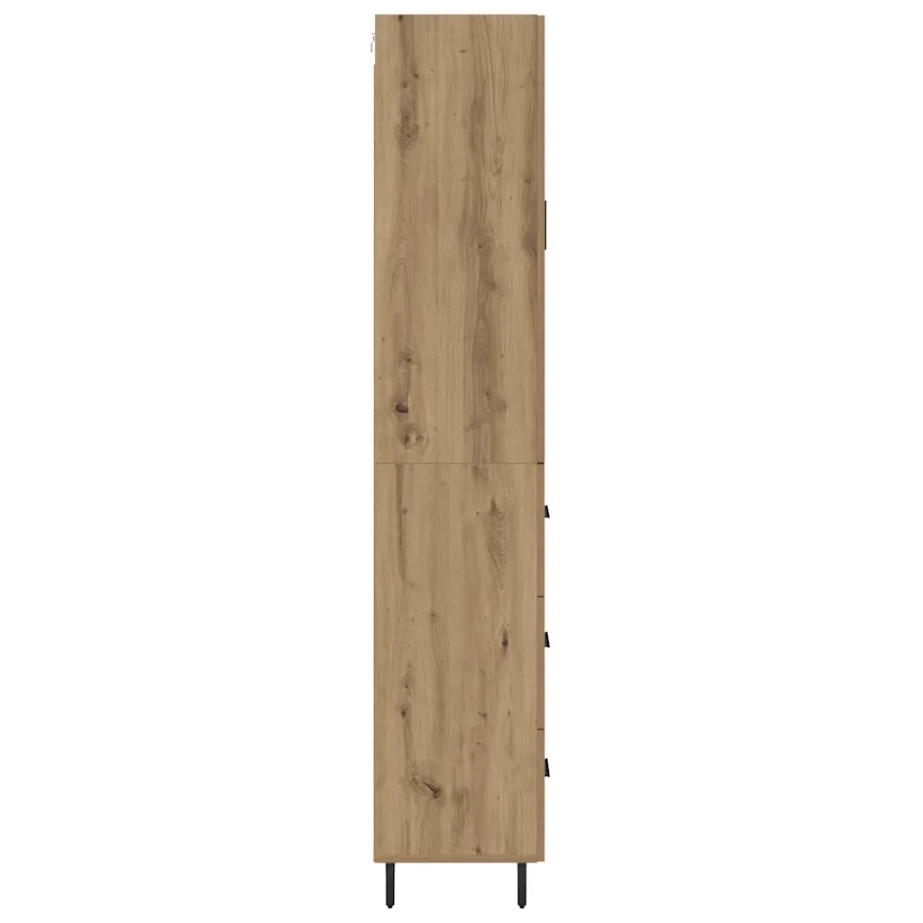 Credenza con Cassetto-Buffet-Armadio da cucina Rovere artigianale 69,5 x 34 x 180 cm 319907
