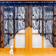 Gordini con Disegno di Fiori e Uccelli per Decora la Finestra di Stile Rurale, Transparenti ed Eleganti