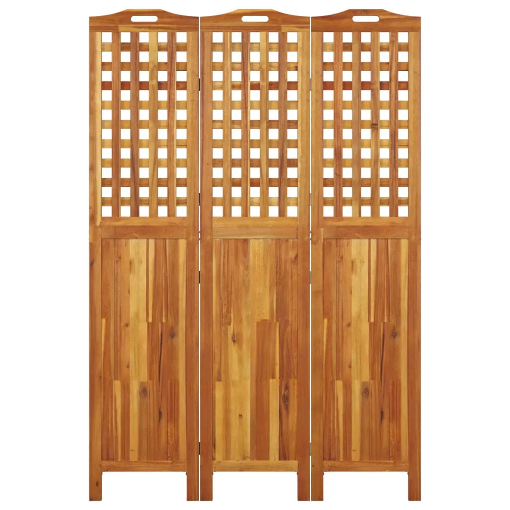 Divisorio a 3 Pannelli 121,5x2x180 cm Legno Massello di Acacia 318547
