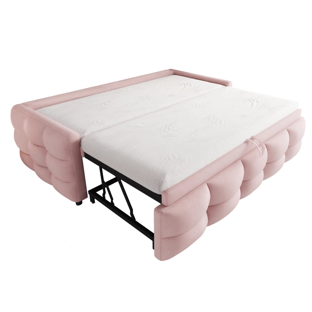 Letto estraibile con rete a doghe velluto teddy 90x190 cm