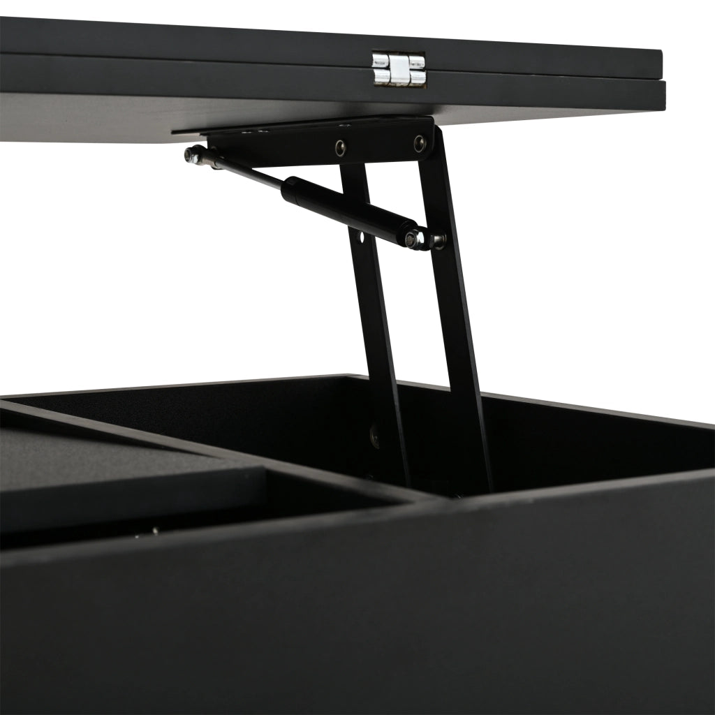 Tavolino basso sollevabile con luce LED, presa integrata e vano contenitore nascosto, per soggiorno, 100 × 50 × 51,5 cm
