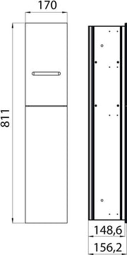 Modulo di installazione per set di spazzole da bagno - Armadio da bagno con contenitore per carta igienica - Scomparto aggiuntivo - Armadio alto - Funzione di apertura a richiesta - Armadi da bagno Optiwhite alto