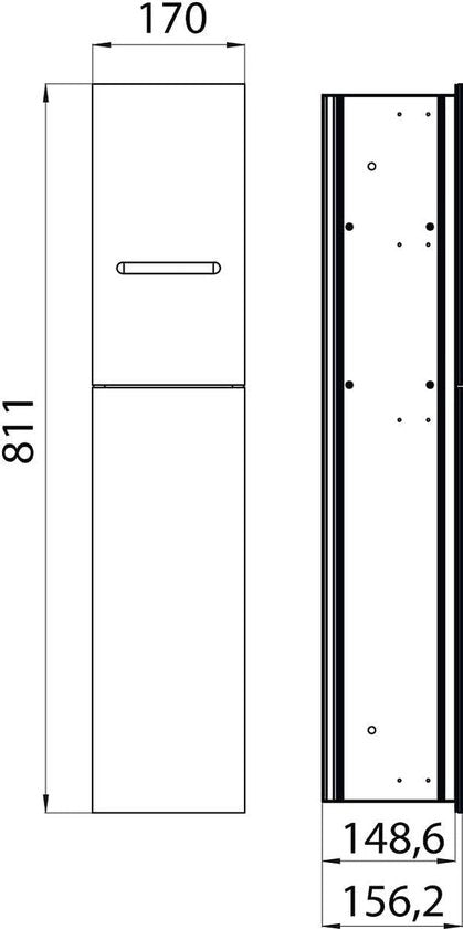 Modulo di installazione per set di spazzole da bagno - Armadio da bagno con contenitore per carta igienica - Scomparto aggiuntivo - Armadio alto - Funzione di apertura a richiesta - Armadi da bagno Optiwhite alto