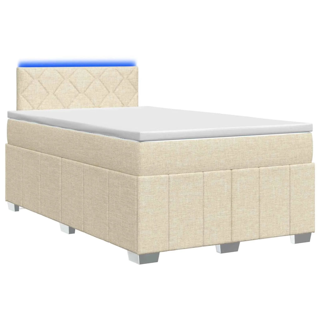 Letto box spring con materasso Crema 120 x 200 cm Tessuto 3452661