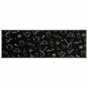 Tappeto del soggiorno | Tappeto da Cucina Lavabile Nero Mattutino 60x180 cm in Velluto